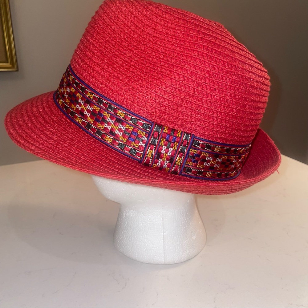 Magid Hats Straw Unisex Fedora Hat Cap Geometric Native Southwestern OSFA Ref